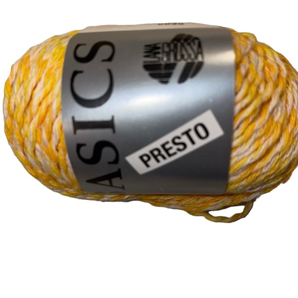 Lana Grossa Presto Basics Worsted Cotton Blend Yarn Twist 7 Yellow White - Picture 2 of 9